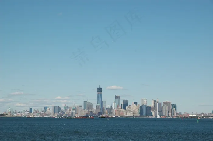 天际线，江，天空，蓝色，城市景观，意见，建筑