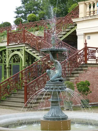 喷泉，什未林，城堡，梅克伦堡