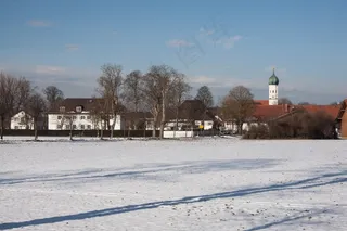 内脏，庄园，默申费尔德圣巴努，冬季，雪