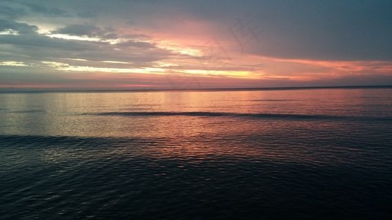 海，波兰，日落，波罗的海，假期，水