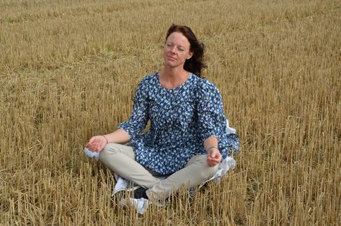 冥想，沉浸，女人，高级，领域，秋季