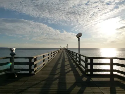 法国,码头,坞站,天空,云团,日落,木板,木 法国,码头,坞站,天空,云团,日落,木板,木