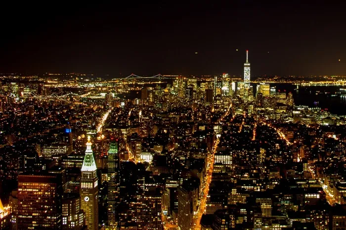 纽约，曼哈顿，夜，帝国大厦，建筑物