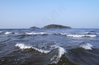 阿拉伯海，群岛，波浪，Karwar，印度，海洋，海