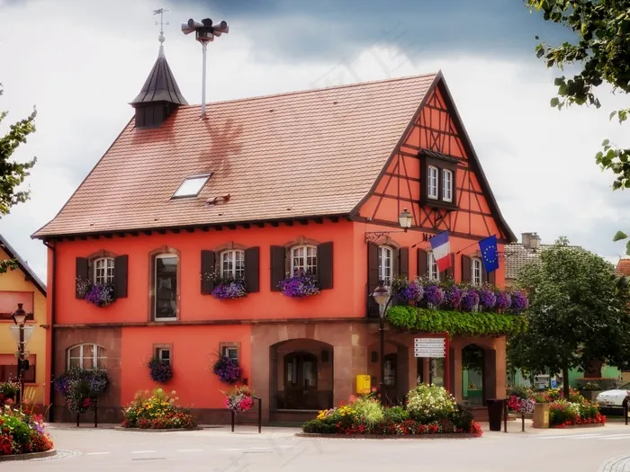 法国贝因海姆，商店，商店，镇，城镇，城市