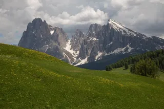 南蒂罗尔，Seiser Alm，山脉，全景