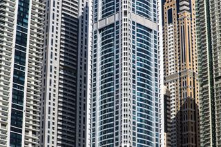 摩天大楼，迪拜，阿联酋，城市，高，外立面，天空