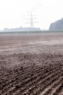 耕地，田野，耕过的，耙，雾，热气腾腾，秋天