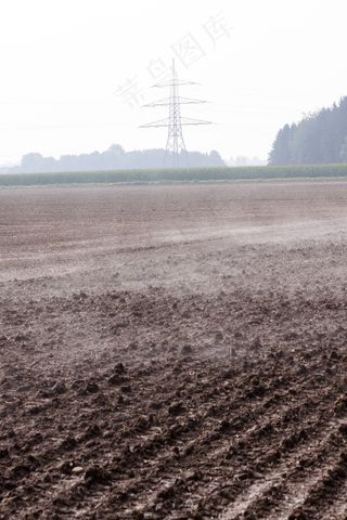耕地，田野，耕过的，耙，雾，热气腾腾，秋天