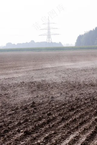 耕地，田野，耕过的，耙，雾，热气腾腾，秋天