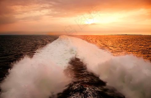 天，日落，海洋