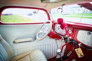 老爷车，红色，室内，方向盘，老