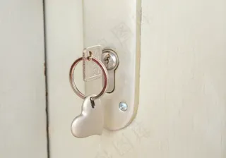 关键，城堡，心，钥匙扣，接近，门钥匙，关闭