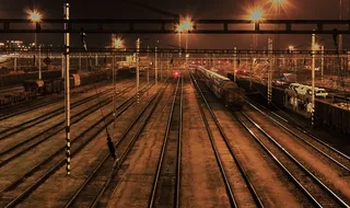 捷克*，捷克布杰约维采，晚上，站