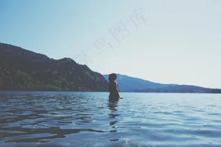 女人，沐浴，湖，水，茶点，女孩，女性