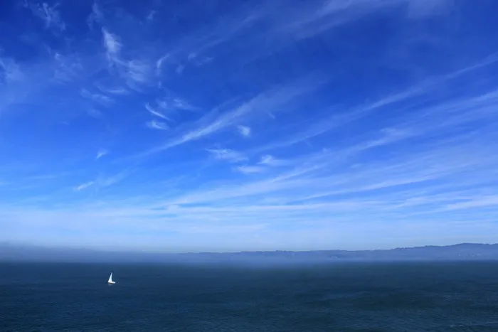 天空，海洋，水，蓝色，沧海，波浪，船，划船