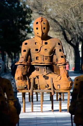 城市，展览，雕塑，剪影