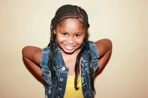 辫子的孩子，辫子，非洲裔美国女孩