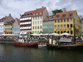 新港区，水，反射，哥本哈根，丹麦