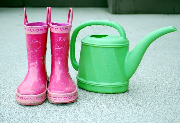 靴子，儿童，特写，脏，园艺，绿色，泥