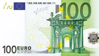 美元的钞票，100欧元，钱，钞票