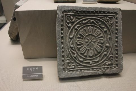 唐代，莲花设计，砖，中国，西安，博物馆