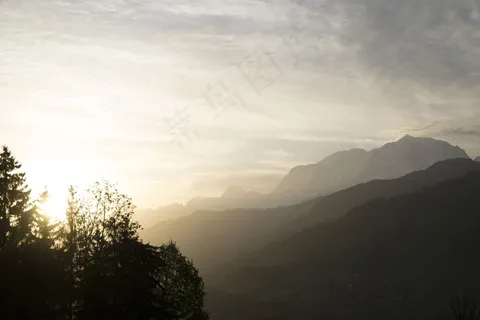 破晓,山,天空,勃朗峰 破晓,山,天空,勃朗峰