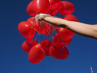 气球，拘留，手臂，手，上升，升级，飞行