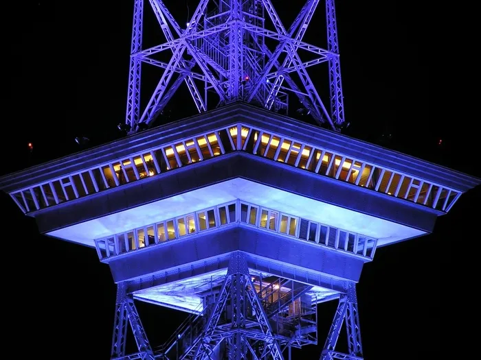 无线电塔，柏林，夜，建筑，体系结构