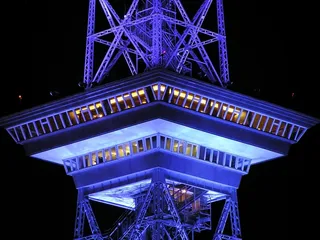 无线电塔，柏林，夜，建筑，体系结构