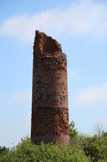 烟囱,壁炉,废墟,砖厂,东弗里西亚 烟囱,壁炉,废墟,砖厂,东弗里西亚