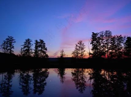蓝色小时，水，心情，日落，气氛，浪漫