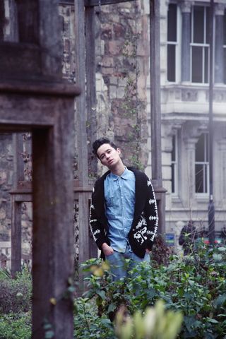 年轻人，花园，城市，失落，户外，公园，时尚