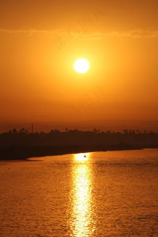 埃及，日落，零，太阳，美丽，河