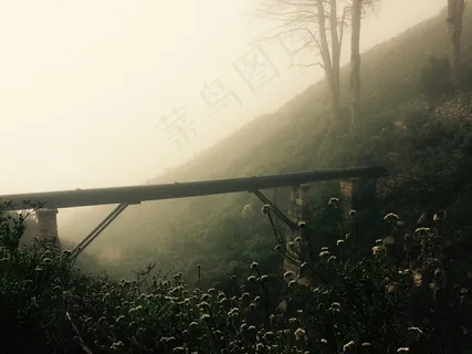 管道，穿越，山谷，天然气，工业，管