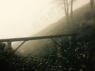 管道，穿越，山谷，天然气，工业，管