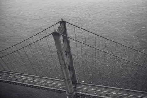 金门大桥，旧金山，黑色和白色