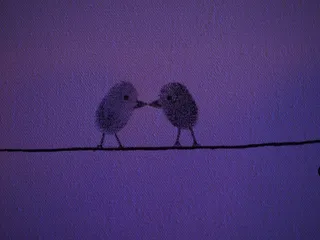 指纹，指纹，鸟类，爱情，一对，恋人