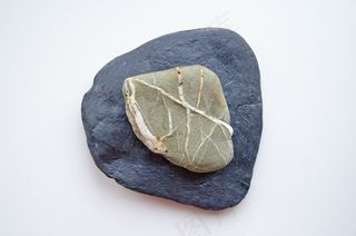 岩，石头，鹅卵石，性质，灰色，黑色，隔离