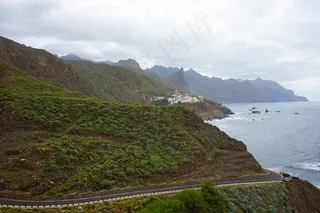 Almaciga，海岸，特内里费岛，北海岸，海，山