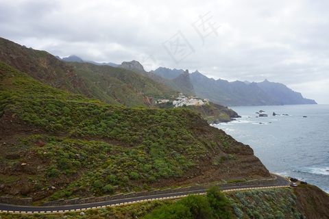 Almaciga,海岸,特内里费岛,北海岸,海,山 Almaciga,海岸,特内里费岛,北海岸,海,山