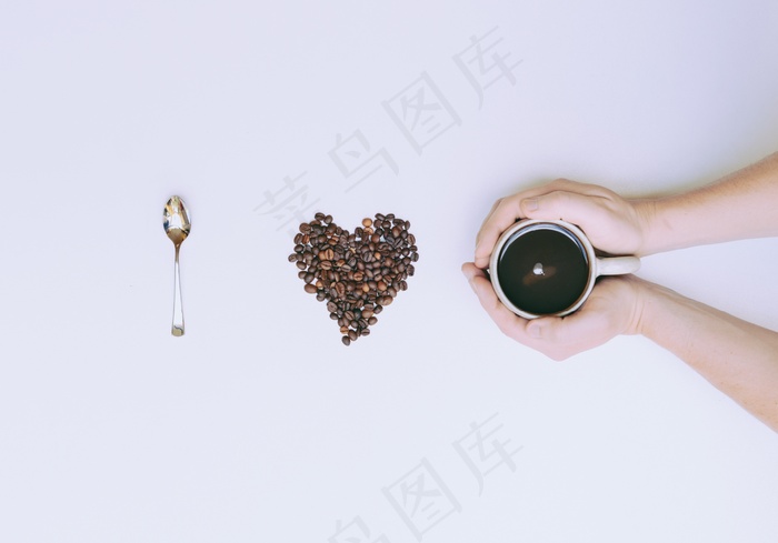 咖啡，豆，勺子，Cup，静物，杯子，手，温暖
