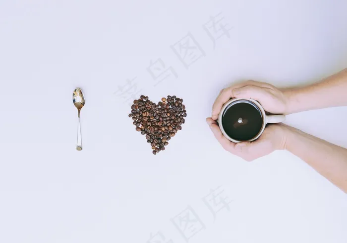 咖啡，豆，勺子，Cup，静物，杯子，手，温暖