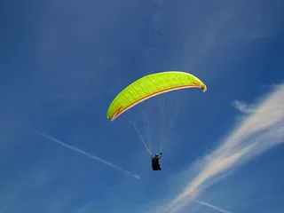 飞，滑翔伞，滑翔机，天空，蓝色，云，蓝天