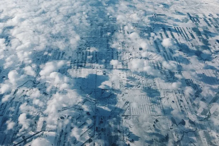 天空,卷积云,山峦,冰雪,油画,飞云顶