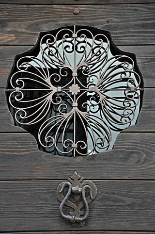 门，木，Aldaba，架构，输入，房子，设计