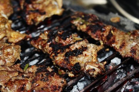 烧烤，肉，食品，烤架，烧烤架，烤