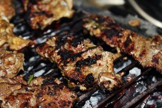 烧烤，肉，食品，烤架，烧烤架，烤