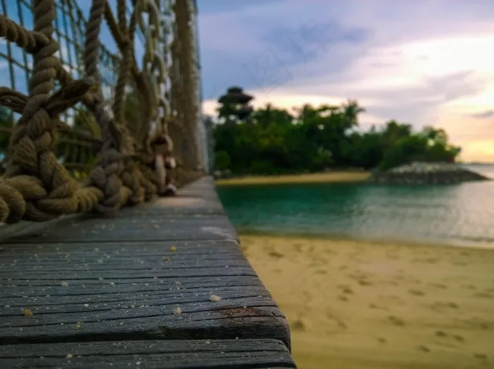 桥，沙，户外，水，景区，海滩，美丽