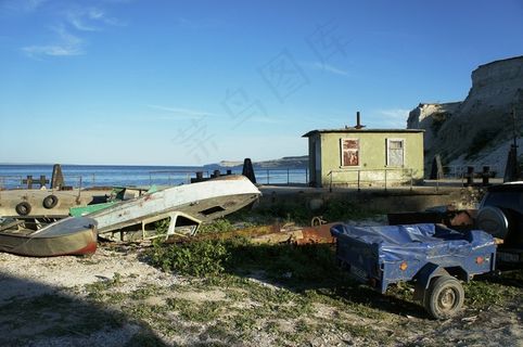 船，停车场，钓鱼